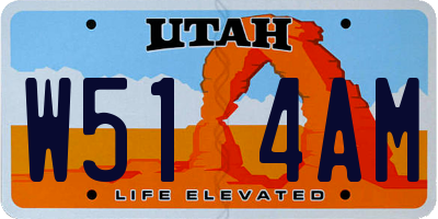 UT license plate W514AM