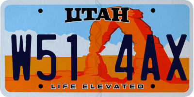 UT license plate W514AX