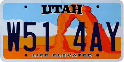 UT license plate W514AY