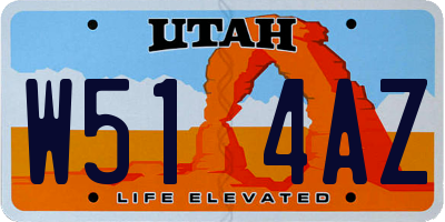 UT license plate W514AZ