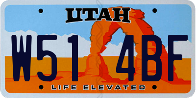 UT license plate W514BF