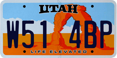 UT license plate W514BP