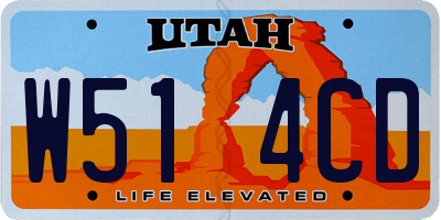 UT license plate W514CD