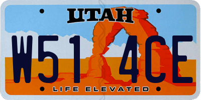 UT license plate W514CE