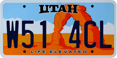 UT license plate W514CL