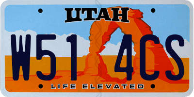 UT license plate W514CS