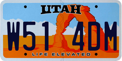 UT license plate W514DM