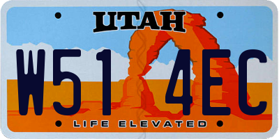 UT license plate W514EC