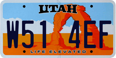 UT license plate W514EF