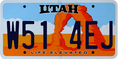 UT license plate W514EJ