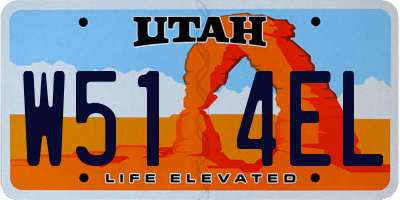 UT license plate W514EL