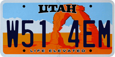 UT license plate W514EM
