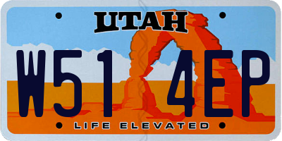 UT license plate W514EP