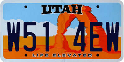UT license plate W514EW