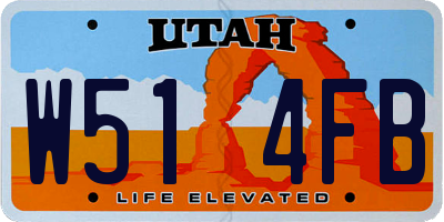 UT license plate W514FB