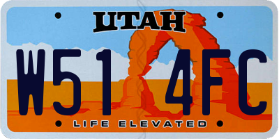 UT license plate W514FC