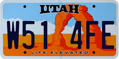 UT license plate W514FE