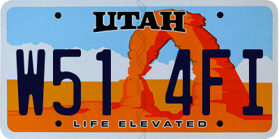 UT license plate W514FI