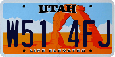 UT license plate W514FJ