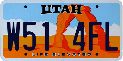 UT license plate W514FL