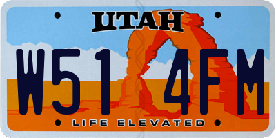UT license plate W514FM