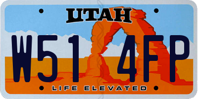 UT license plate W514FP