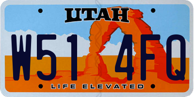 UT license plate W514FQ