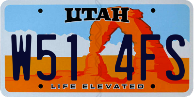 UT license plate W514FS