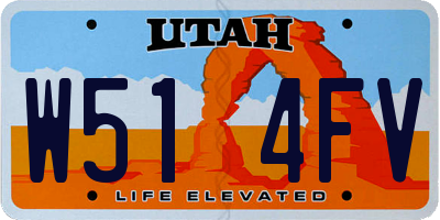 UT license plate W514FV