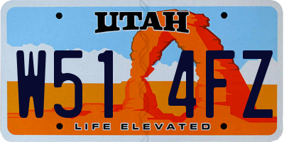 UT license plate W514FZ