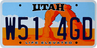 UT license plate W514GD
