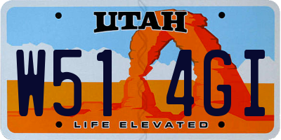 UT license plate W514GI
