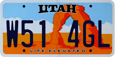 UT license plate W514GL