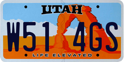 UT license plate W514GS