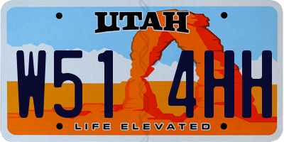 UT license plate W514HH