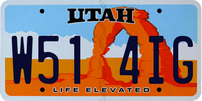 UT license plate W514IG