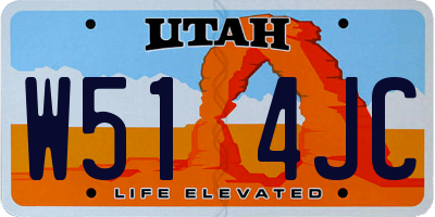 UT license plate W514JC