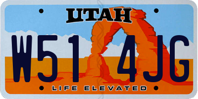 UT license plate W514JG