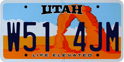 UT license plate W514JM