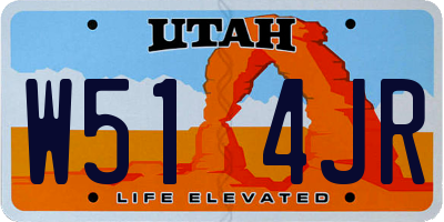 UT license plate W514JR