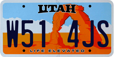 UT license plate W514JS
