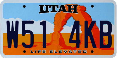 UT license plate W514KB