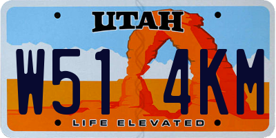 UT license plate W514KM