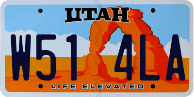 UT license plate W514LA
