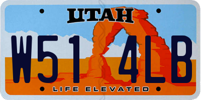 UT license plate W514LB