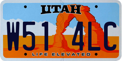 UT license plate W514LC