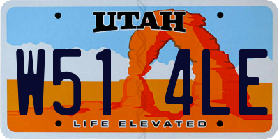 UT license plate W514LE