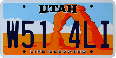 UT license plate W514LI