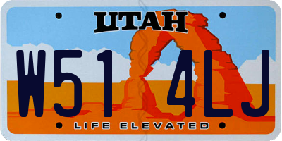 UT license plate W514LJ