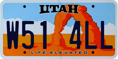 UT license plate W514LL
